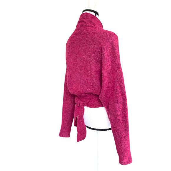 Wilfred Lorin Sweater Funnel Neck Long Dolman Sleeves Sz S Magenta Aritzia - Picture 6 of 12